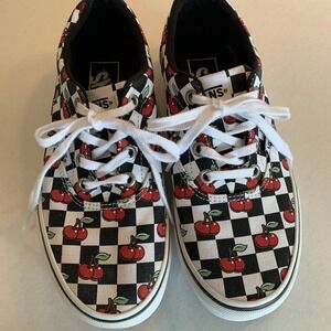 Vans Off The Wall Doheny Cherry Checker Shoes Women's Size 6 Black,white,red